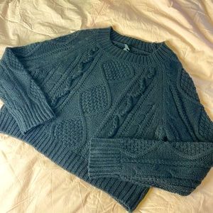 Cropped Cable Knit Sweater